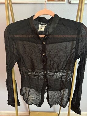 D&G Black Satin-Trim Labelled Shirt